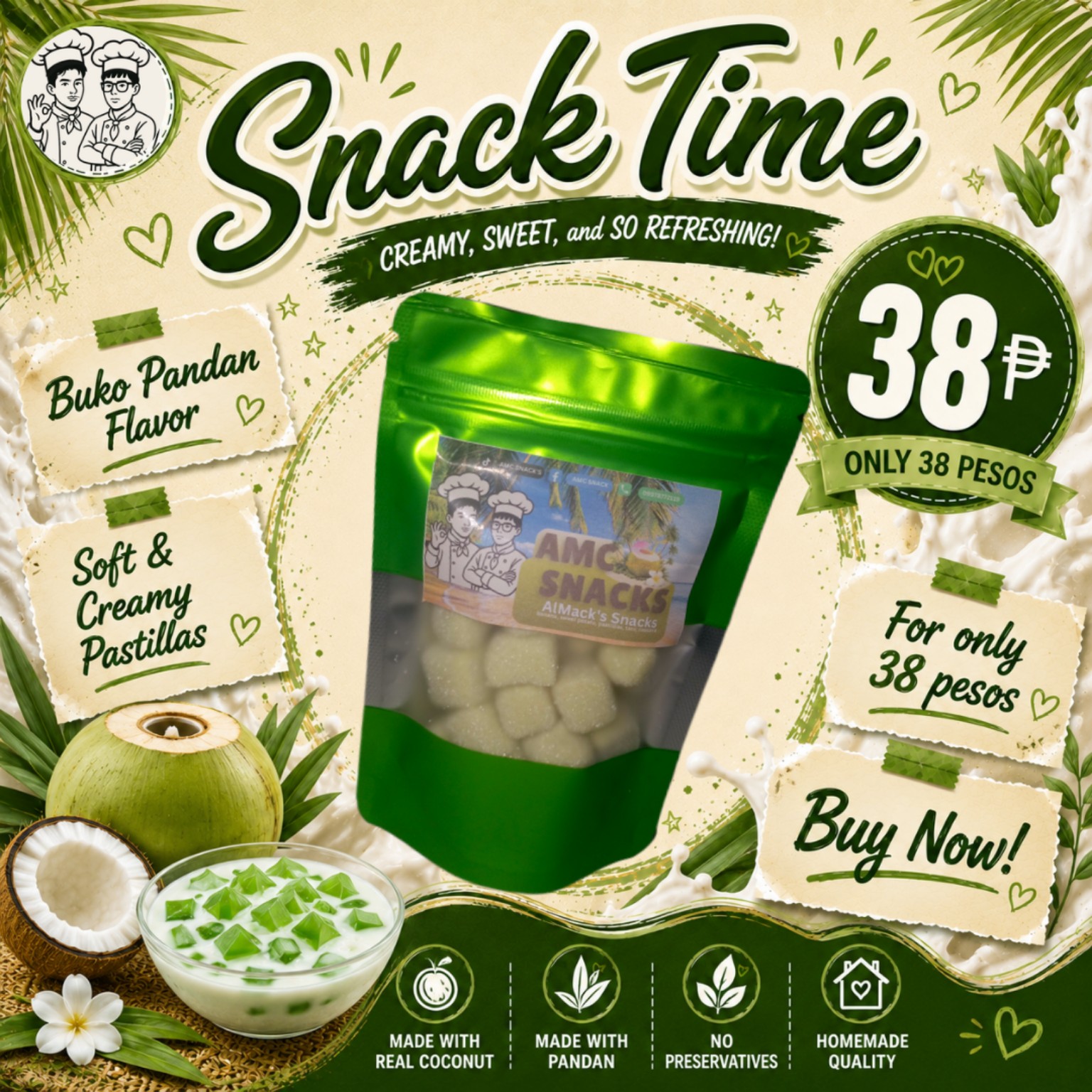 Buko Pandan Pastillas